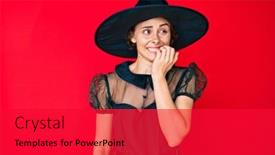  Presentation with anxiety - Presentation consisting of young-hispanic-woman-wearing-witch background and a red colored foreground