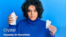  Presentation with simple medical - Presentation design featuring young-hispanic-woman-with-curly background and a cobalt blue colored foreground