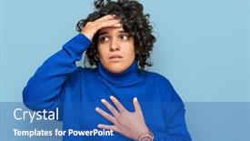  Presentation with fever - Presentation theme enhanced with young-hispanic-woman-with-curly background and a teal colored foreground