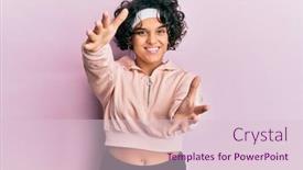  Presentation with hug - Amazing PPT layouts having young-hispanic-woman-with-curly backdrop and a lemonade colored foreground