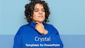  Presentation with infection - Presentation design enhanced with young-hispanic-woman-with-curly background and a teal colored foreground