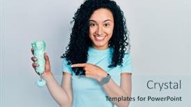  Presentation with curly hair - PPT layouts enhanced with young-hispanic-woman-with-curly background and a  colored foreground