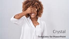 Presentation with curly hair - Slide set consisting of young-hispanic-woman-with-curly background and a  colored foreground