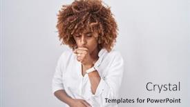  Presentation with hair care - Presentation design featuring young-hispanic-woman-with-curly background and a light gray colored foreground