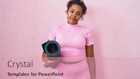 Presentation with pink simple - Theme featuring young-hispanic-woman-with-curly background and a lemonade colored foreground