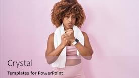  Presentation with fight - PPT theme with young-hispanic-woman-with-curly background and a lemonade colored foreground