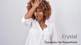  Presentation with memory - Slides with young-hispanic-woman-with-curly background and a light gray colored foreground