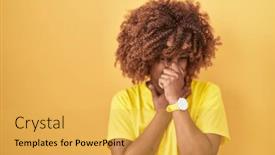  Presentation with breath - Theme featuring young-hispanic-woman-with-curly background and a yellow colored foreground