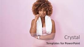  Presentation with lips mouth - Presentation theme with young-hispanic-woman-with-curly background and a lemonade colored foreground