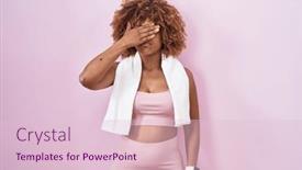  Presentation with sad woman - Slide deck with young-hispanic-woman-with-curly background and a lemonade colored foreground