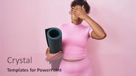  Presentation with woman sad - PPT theme having young-hispanic-woman-with-curly background and a lemonade colored foreground