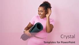  Presentation with hearing - Theme having young-hispanic-woman-with-curly background and a lemonade colored foreground