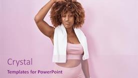  Presentation with sportswear - Slide deck enhanced with young-hispanic-woman-with-curly background and a lemonade colored foreground