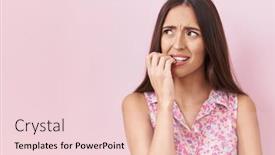  Presentation with pink nails - Presentation theme with young-hispanic-woman-with-long background and a lemonade colored foreground