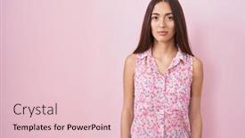  Presentation with pink simple - Presentation design with young-hispanic-woman-with-long background and a lemonade colored foreground