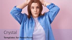  Presentation with hair - Theme consisting of young-hispanic-woman-with-red background and a  colored foreground