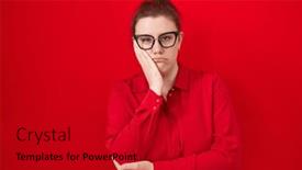  Presentation with depression - PPT theme consisting of young-hispanic-woman-with-red background and a  colored foreground