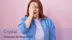  Presentation with face pain - Slides having young-hispanic-woman-with-red background and a  colored foreground