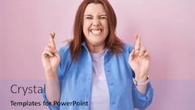  Presentation with hope - Presentation consisting of young-hispanic-woman-with-red background and a light blue colored foreground