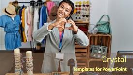  Presentation with romantic love - Presentation having young-hispanic-woman-with-short background and a tawny brown colored foreground