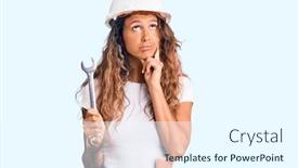  Presentation with tattoo - Beautiful slide deck featuring young-hispanic-woman-with-tattoo backdrop and a cool aqua colored foreground