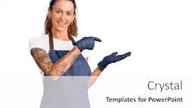  Presentation with tattoo - Slides with young-hispanic-woman-with-tattoo background and a white colored foreground