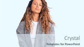  Presentation with simple business - PPT theme having young-hispanic-woman-with-tattoo background and a white colored foreground