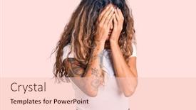  Presentation with tshirt - Beautiful PPT theme featuring young-hispanic-woman-with-tattoo backdrop and a lemonade colored foreground