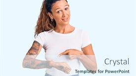  Presentation with tattoo - Slides enhanced with young-hispanic-woman-with-tattoo background and a cool aqua colored foreground