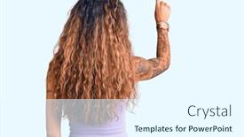  Presentation with tattoo - Presentation design with young-hispanic-woman-with-tattoo background and a white colored foreground