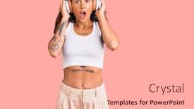  Presentation with tattoo - Presentation featuring young-hispanic-woman-with-tattoo background and a coral colored foreground