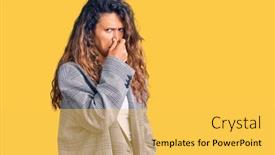  Presentation with breath - Slide set with young-hispanic-woman-with-tattoo background and a yellow colored foreground