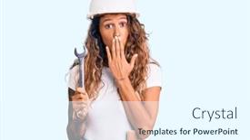  Presentation with tattoo - Presentation design having young-hispanic-woman-with-tattoo background and a white colored foreground