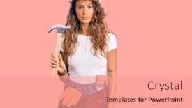  Presentation with tattoo - Amazing PPT layouts having young-hispanic-woman-with-tattoo backdrop and a coral colored foreground