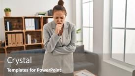  Presentation with health-care - Slide set with young-hispanic-woman-working background and a gray colored foreground