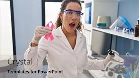  Presentation with cure - PPT theme having young-hispanic-woman-working background and a light gray colored foreground