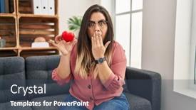  Presentation with couple therapy - Presentation enhanced with young-hispanic-woman-working background and a ocean colored foreground