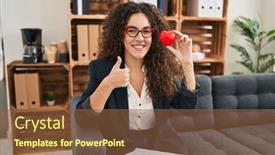  Presentation with couple therapy - Slide deck with young-hispanic-woman-working background and a tawny brown colored foreground