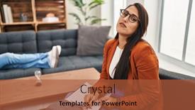  Presentation with psychology - PPT theme with young-hispanic-woman-working background and a red colored foreground