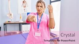  Presentation with recovery - PPT theme having young-hispanic-woman-working background and a lemonade colored foreground