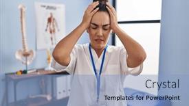  Presentation with rehabilitation - Presentation featuring young-hispanic-woman-working background and a light blue colored foreground