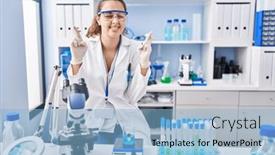  Presentation with hope - Slides having young-hispanic-woman-working background and a light blue colored foreground