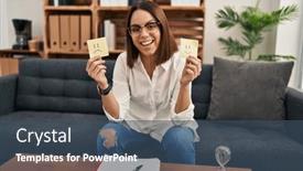  Presentation with depression - Slides enhanced with young-hispanic-woman-working background and a ocean colored foreground