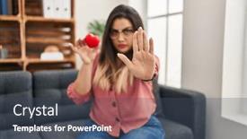  Presentation with couple therapy - PPT theme enhanced with young-hispanic-woman-working background and a ocean colored foreground