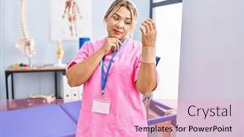  Presentation with face pain - Slides having young-hispanic-woman-working background and a lemonade colored foreground