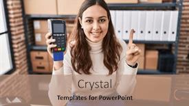  Presentation with ecommerce - Theme with young-hispanic-woman-working background and a coral colored foreground