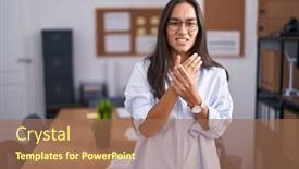  Presentation with arthritis - Presentation design consisting of young-hispanic-woman background and a coral colored foreground