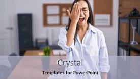  Presentation with face pain - Presentation design consisting of young-hispanic-woman background and a sky blue colored foreground