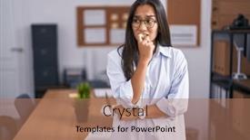  Presentation with anxiety - Presentation design with young-hispanic-woman background and a coral colored foreground