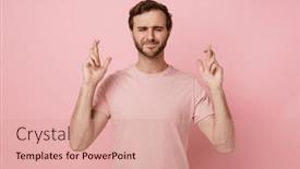  Presentation with hopeful - Presentation enhanced with young-hopeful-man-wearing-pink background and a  colored foreground